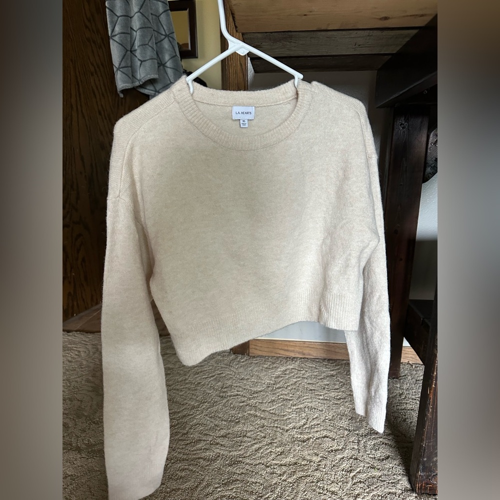 PacSun Cream Cropped Sweater